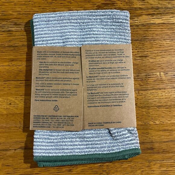 Norwex Bamboo Multipurpose Cloth Graphite/Green NWT - Picture 14 of 15